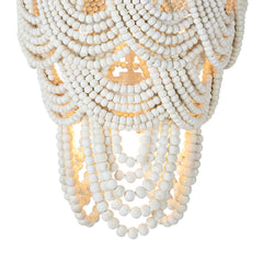 Lorelei Wood Bead Chandelier - White - Our Boat House