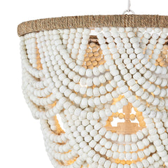 Lorelei Wood Bead Chandelier - White - Our Boat House