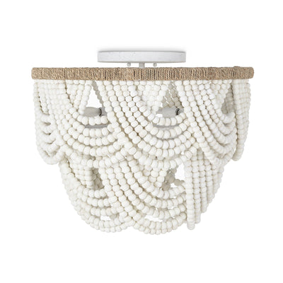 Lorelei Wood Bead Flush Mount - White - Our Boat House