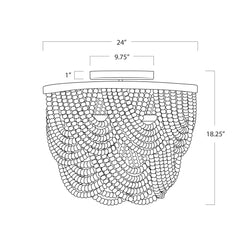 Lorelei Wood Bead Flush Mount - White - Our Boat House