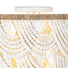 Lorelei Wood Bead Flush Mount - White - Our Boat House
