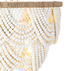 Lorelei Wood Bead Flush Mount - White - Our Boat House