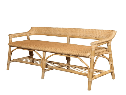 Lucco Rattan Bench - Natural - Our Boat House