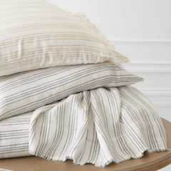 Lush Linen Duvet Cover - Slate Blue Stripe - Our Boat House