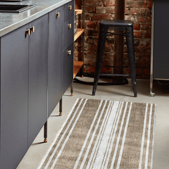 Machine Washable - Linen Stripe Rug - Our Boat House
