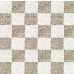 Machine Washable - Taupe Checkered Rug - Our Boat House