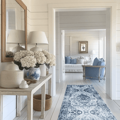 Machine Washable - Vintage Denim Blue Rug - Our Boat House