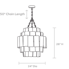 Madison Banana Bark Chandelier - Ivory - Our Boat House