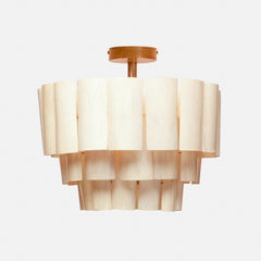 Madison Banana Bark Semi - Flush Chandelier - Ivory - Our Boat House