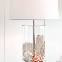 Magelian Glass Table Lamp - Nickel - Our Boat House