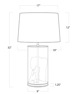 Magelian Glass Table Lamp - Nickel - Our Boat House