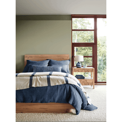 Magnolia Stripe Navy Blanket - Our Boat House