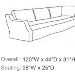 Majorca Deluxe Two - Arm Slipcovered 120in x 121in Sectional - RAF - Our Boat House