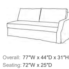 Majorca Deluxe Two - Arm Slipcovered 120in x 121in Sectional - RAF - Our Boat House