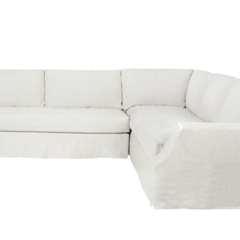 Majorca Deluxe Two - Arm Slipcovered 121in x 120in Sectional - LAF - Our Boat House