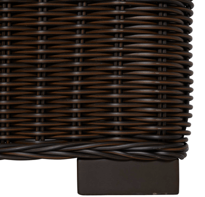 Malibu Outdoor Wicker Ottoman - Black Walnut - Our Boat House