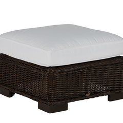 Malibu Outdoor Wicker Ottoman - Black Walnut - Our Boat House