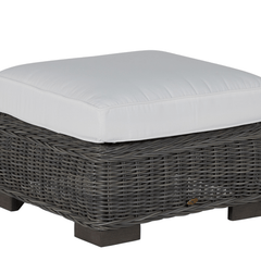 Malibu Outdoor Wicker Ottoman - Slate Gray - Our Boat House
