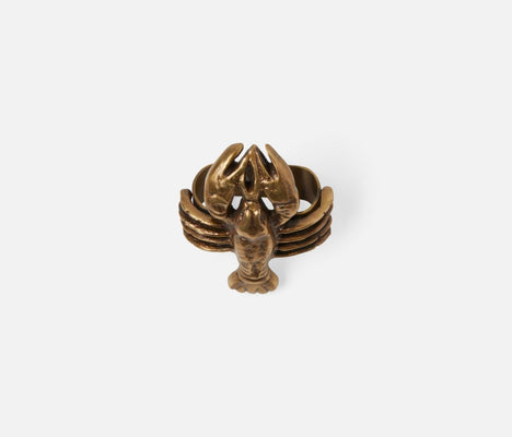 Marlin Lobster Brass Napkin Ring Set - Our Boat House