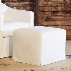 Maui Deluxe 24in Slipcovered Ottoman - Our Boat House