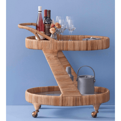 Mendocino Rattan Bar Cart - Our Boat House