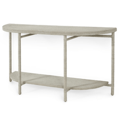 Micah Demilune White Sand Console Table - Large - Our Boat House