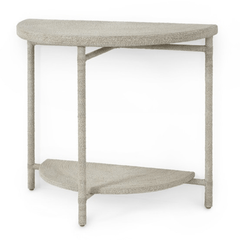 Micah Demilune White Sand Console Table - Small - Our Boat House