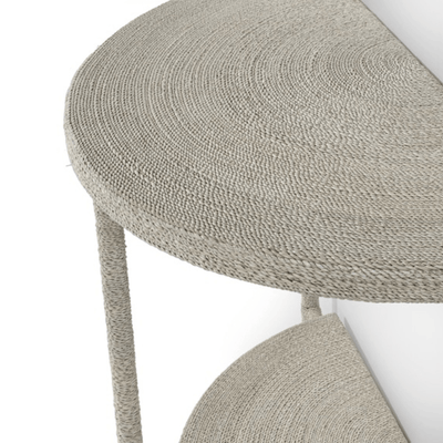 Micah Demilune White Sand Console Table - Small - Our Boat House