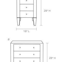 Moonstone Bay Vintage Shagreen Nightstand - French Gray (Two Sizes) - Our Boat House