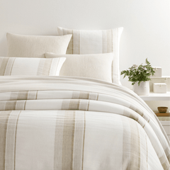 Napa Stripe Linen Natural Duvet Cover - Our Boat House