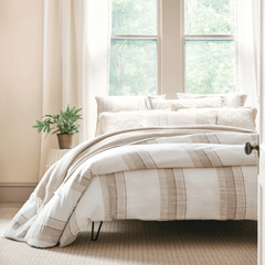 Napa Stripe Linen Natural Sham - Our Boat House