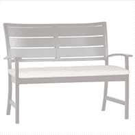Narragansett Outdoor Bench - Wrought Aluminum Mahogany - Our Boat House