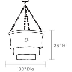 Nashua Coco Bead Three Tier Chandelier - Natural & Gold - Our Boat House