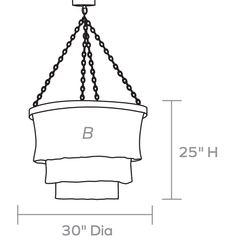 Nashua Coco Bead Three Tier Chandelier - Natural & Silver - Our Boat House