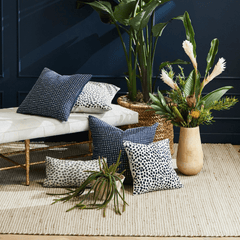 Newman Navy Dotted Pillow - Set of Two - Our Boat House