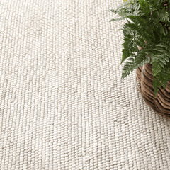 Niels Handwoven Wool/Viscose Rug - Ivory - Our Boat House