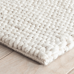 Niels Handwoven Wool/Viscose Rug - Ivory - Our Boat House