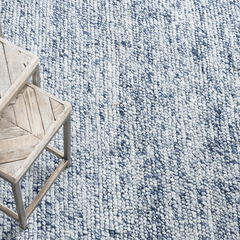 Niels Handwoven Wool/Viscose Rug - Navy - Our Boat House
