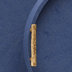 Oceania Round Shagreen Tray Set - Navy Blue - Our Boat House