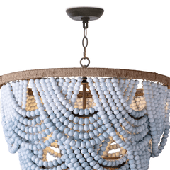 Ombre Wood Bead Chandelier - Our Boat House