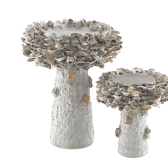 Oyster Shell Bird Bath - Various Sizes - Our Boat House
