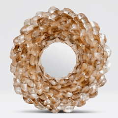 Oyster Shell Petal Round Mirror - Finish Options - Our Boat House