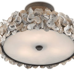 Oyster Shell Semi - Flush Chandelier - Our Boat House