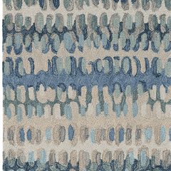 Paint Chip Micro Hooked Wool Rug - Blue - Our Boat House