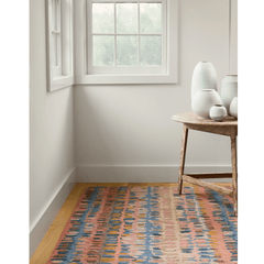 Paint Chip Micro Hooked Wool Rug - Coral - Our Boat House