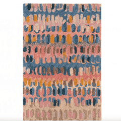 Paint Chip Micro Hooked Wool Rug - Coral - Our Boat House
