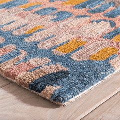 Paint Chip Micro Hooked Wool Rug - Coral - Our Boat House