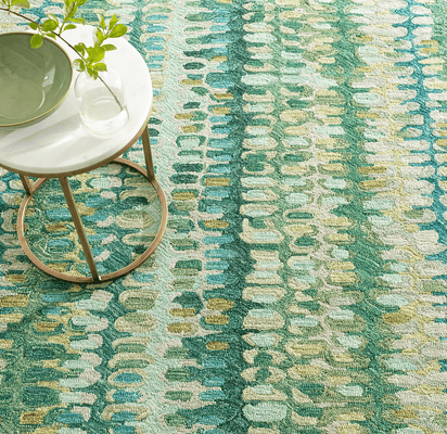 Paint Chip Micro Hooked Wool Rug - Moss - Our Boat House