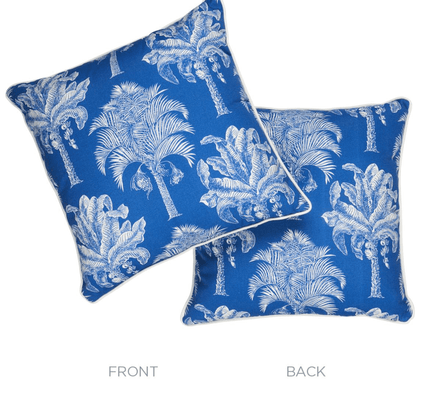 Palms Pacific Blue Pillow - Our Boat House