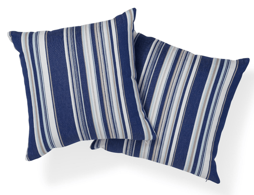 Pinnacle Bay Striped Blue Pillow - Two Sizes - Our Boat House